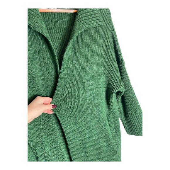 Free People Finely Maxi Green Cardi Wool Blend Cardigan-sz Small - Picture 7 of 10